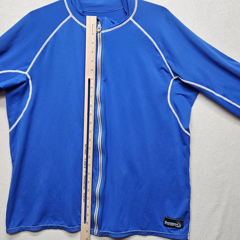 DuckSkinz Jacket Mens 2XL Blue Full Zip UV Sun Protection Rash Guard Swimwear - Picture 7 of 8